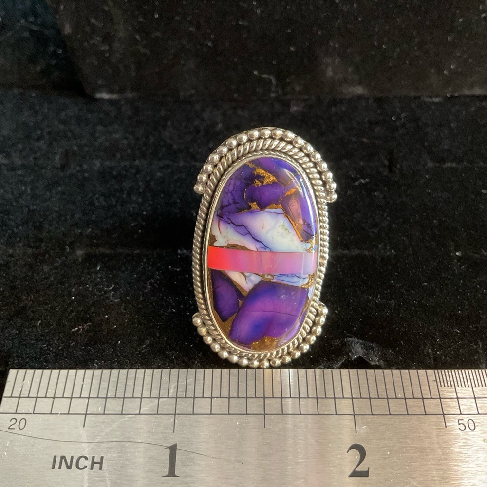 Purple Mojave & Opal With 925 Sterling Silver Ring
